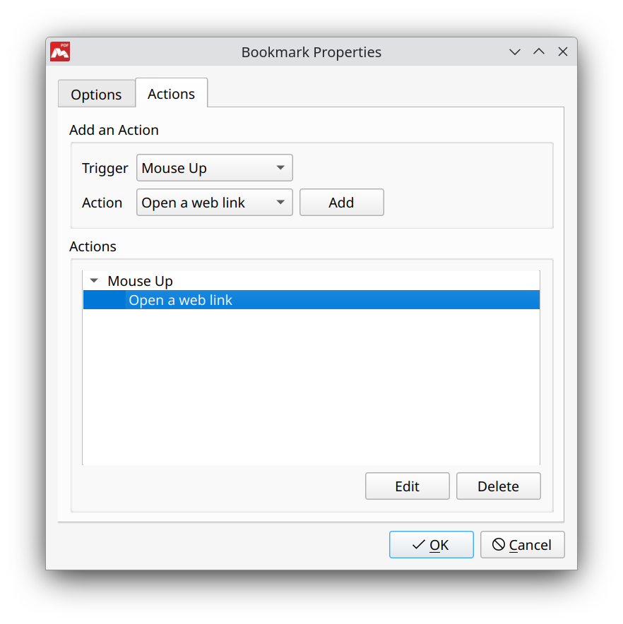 Open weblink action in Master PDF Editor