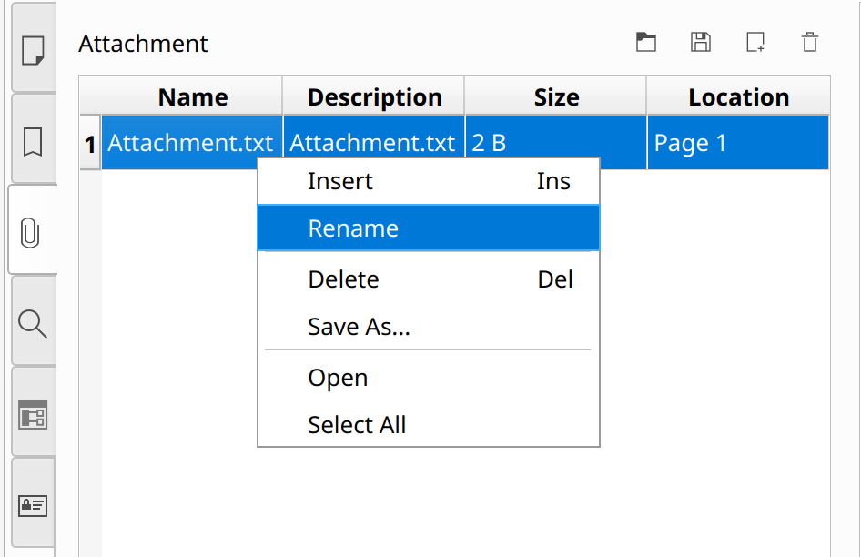 Editing attachment in Master PDF Editor