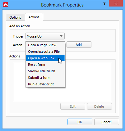 Advanced bookmark capabilities in PDF