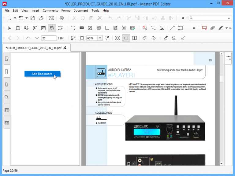 Create and Edit Bookmarks in a PDF documents