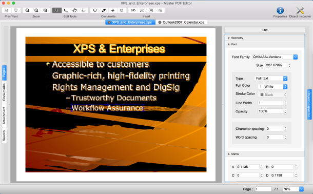 XPS Viewer. XPS Editor, Convert XPS to PDF, Master PDF Editor