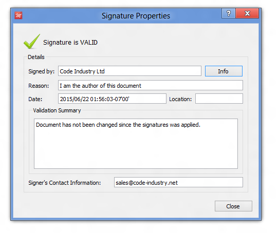 Digital Signatures and Validation Trust tool