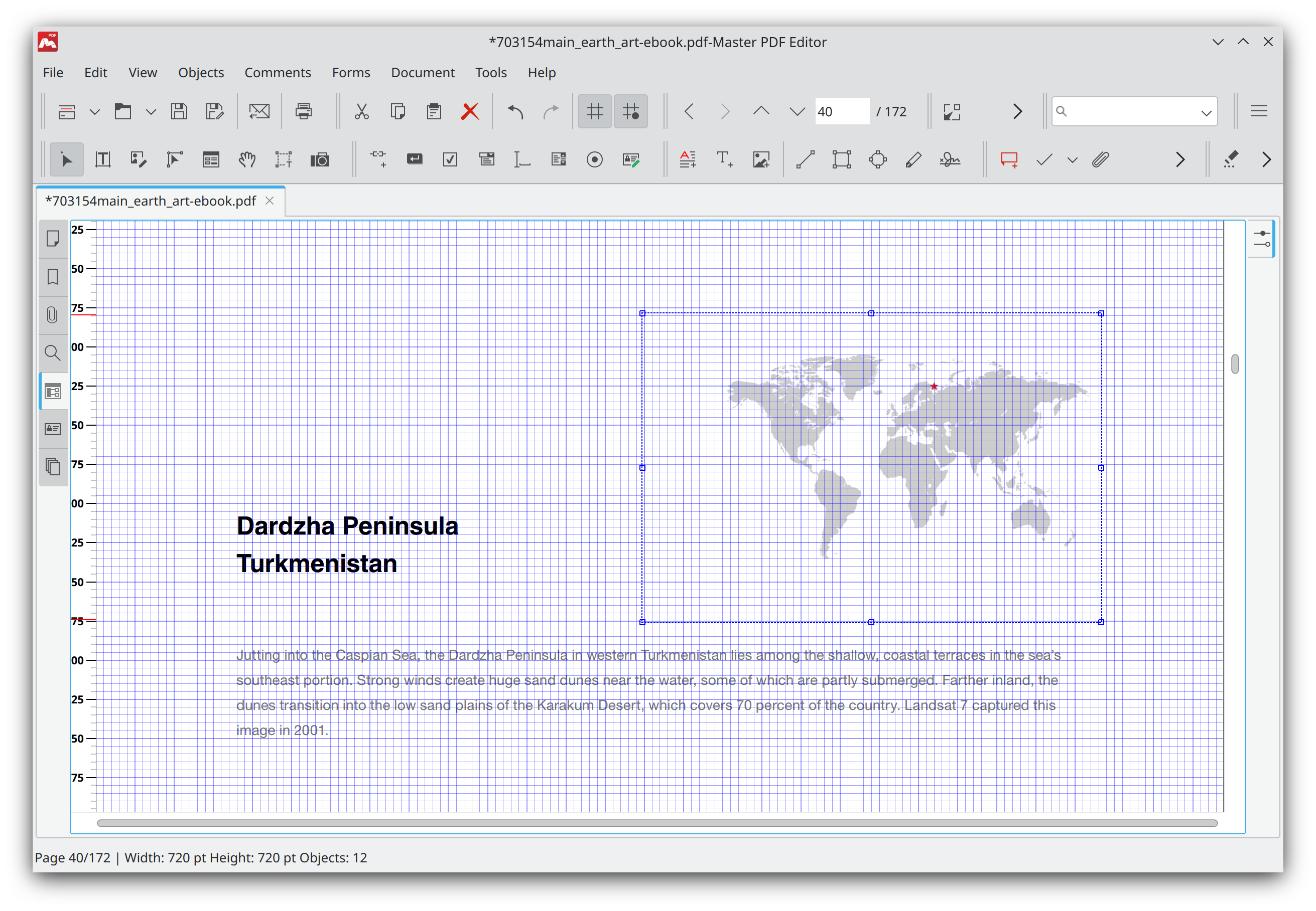 Snap objects to grid in Master PDF Editor