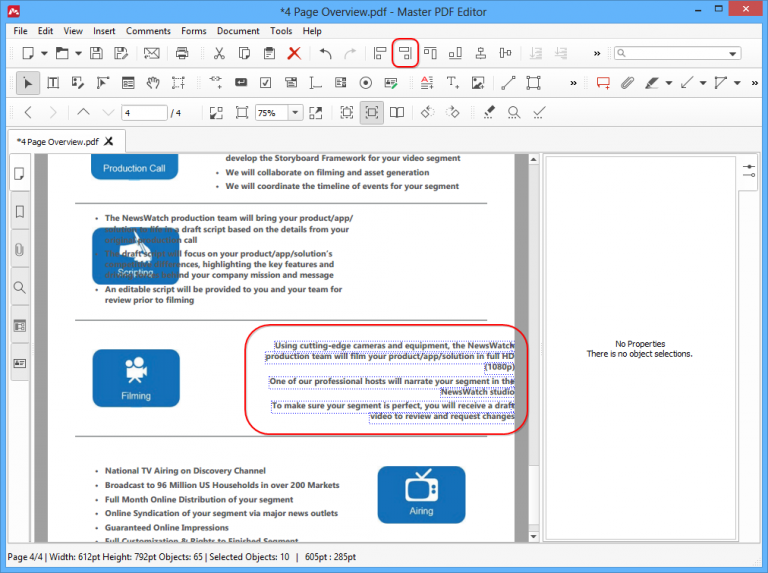 Editing PDF Objects in Master PDF Editor