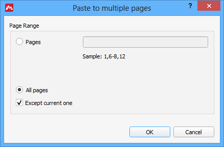 Paste objects to multiple pages in Master PDf Editor