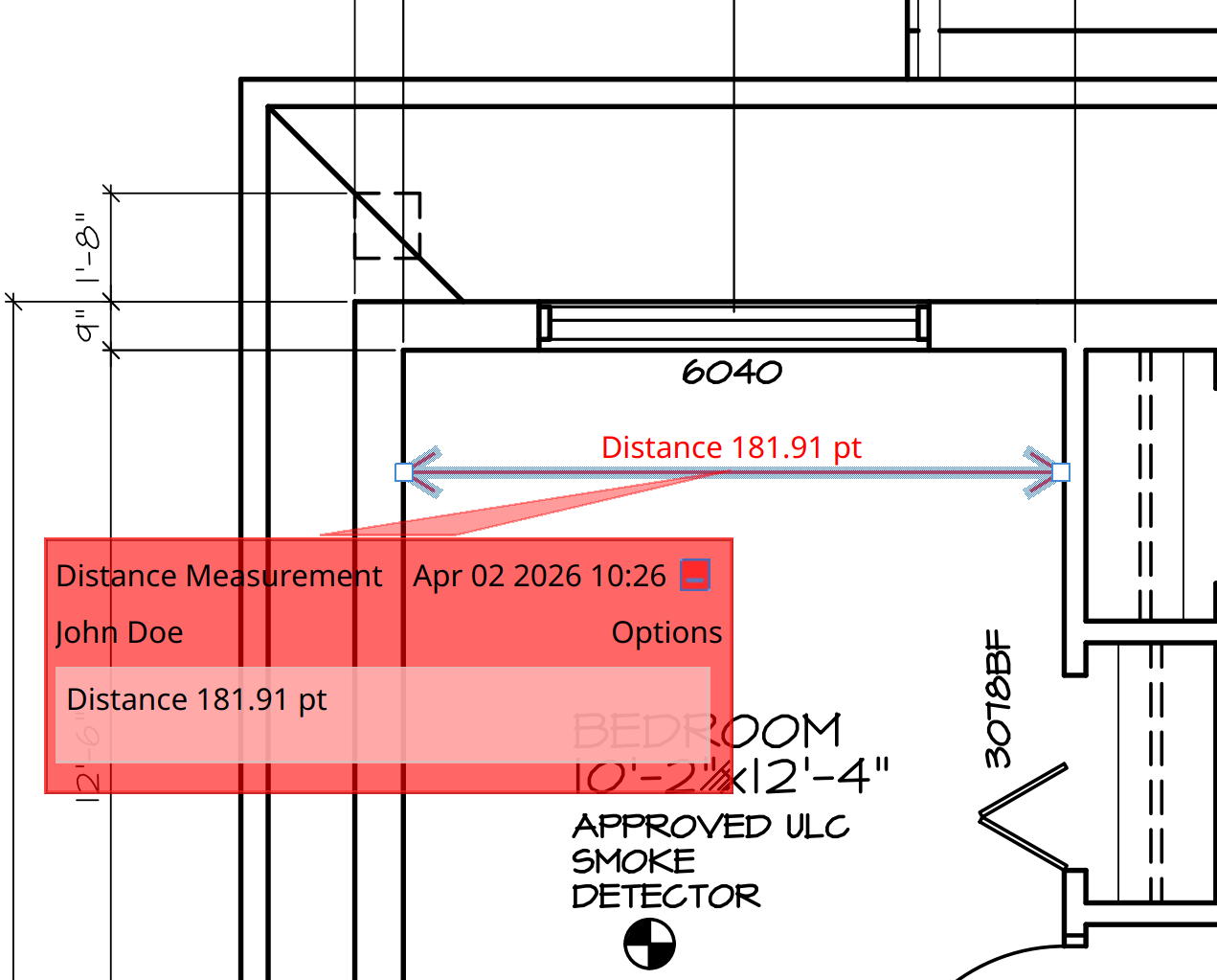 Tooltip for distance measurement tool in Master PDF Editor