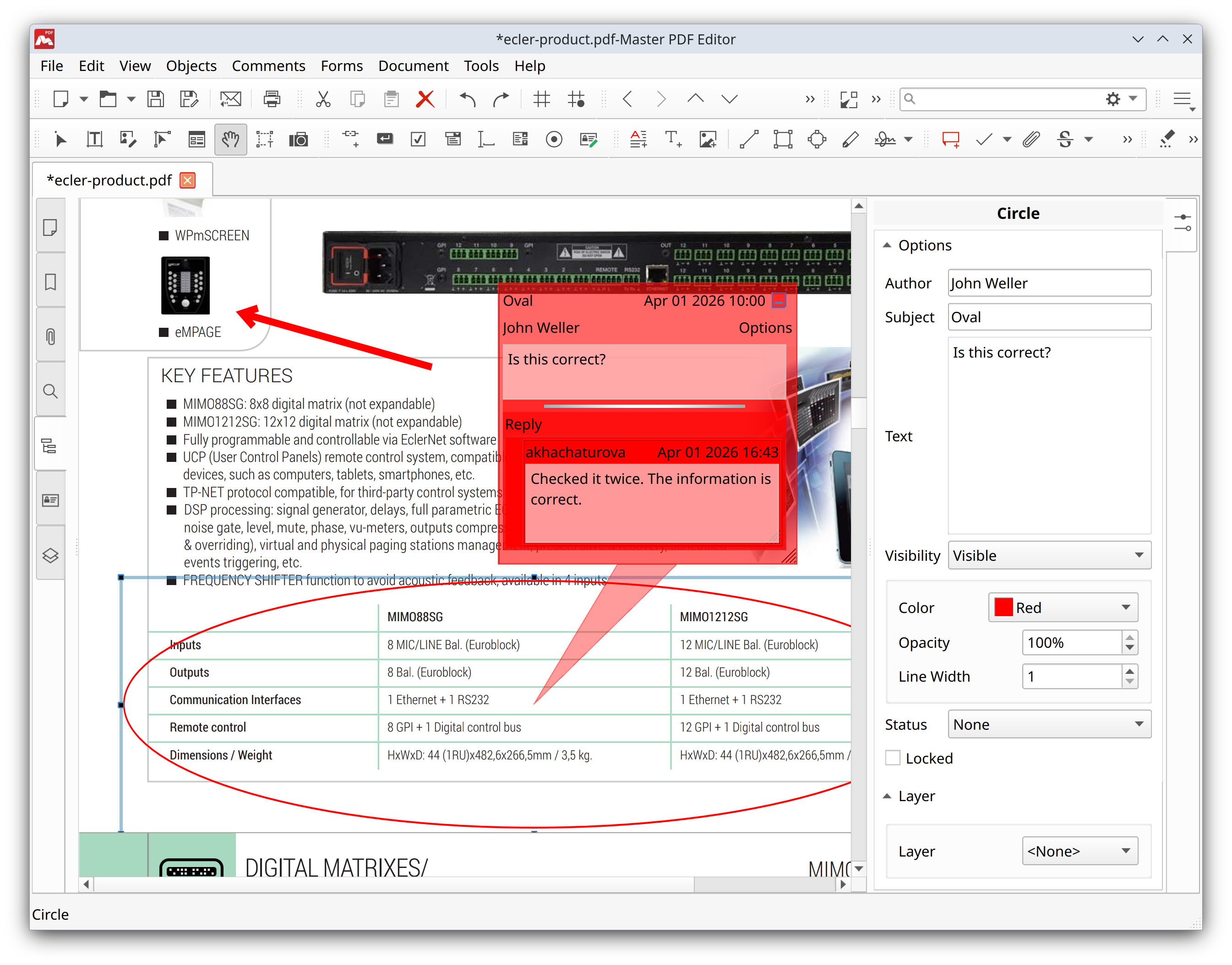Commenting drawing tools in Master PDF Editor 