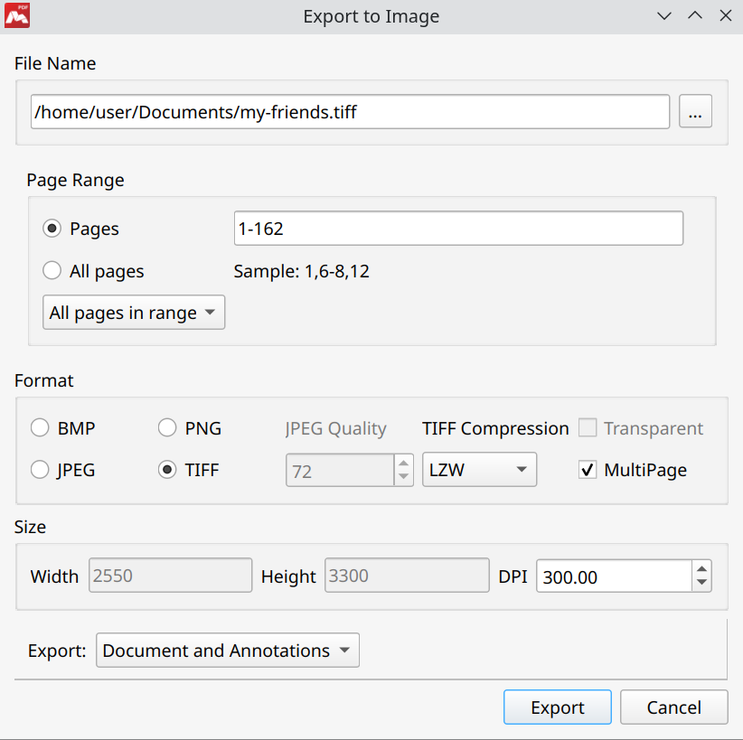 Export PDF Document to Image in Master PDF Editor