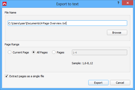 Export PDF to Text in Master PDF Editor