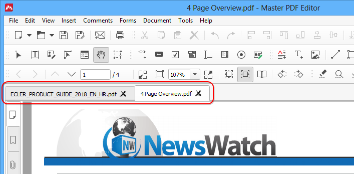 Files tab in Master PDF Editor