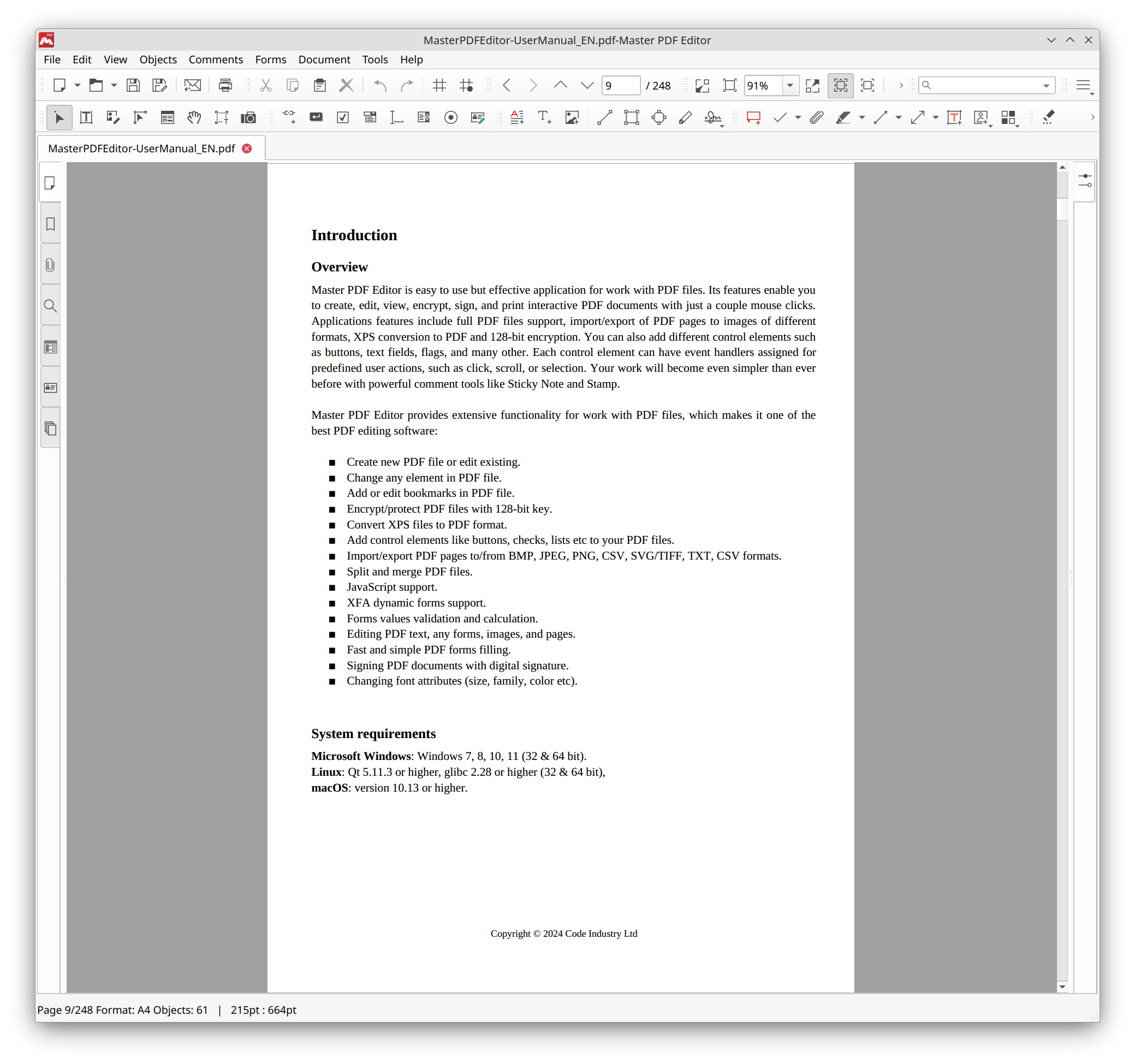 Document Area in Master PDF Editor