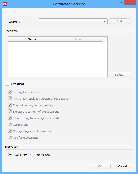 Encryption PDFs with a Certificate