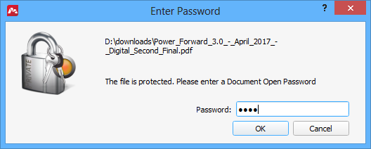 Adding a password to open the document