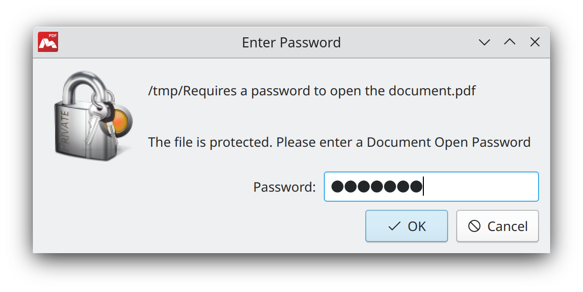 Adding a password to open the document