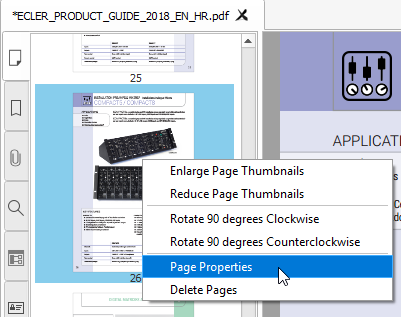 Open Page Properties in PDF