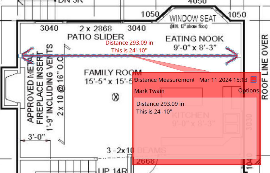 Tooltip for distance measurement tool in Master PDF Editor