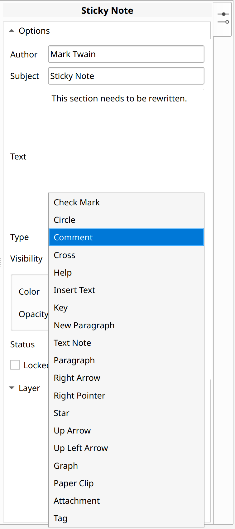 Sticky Note types in Master PDF Editor