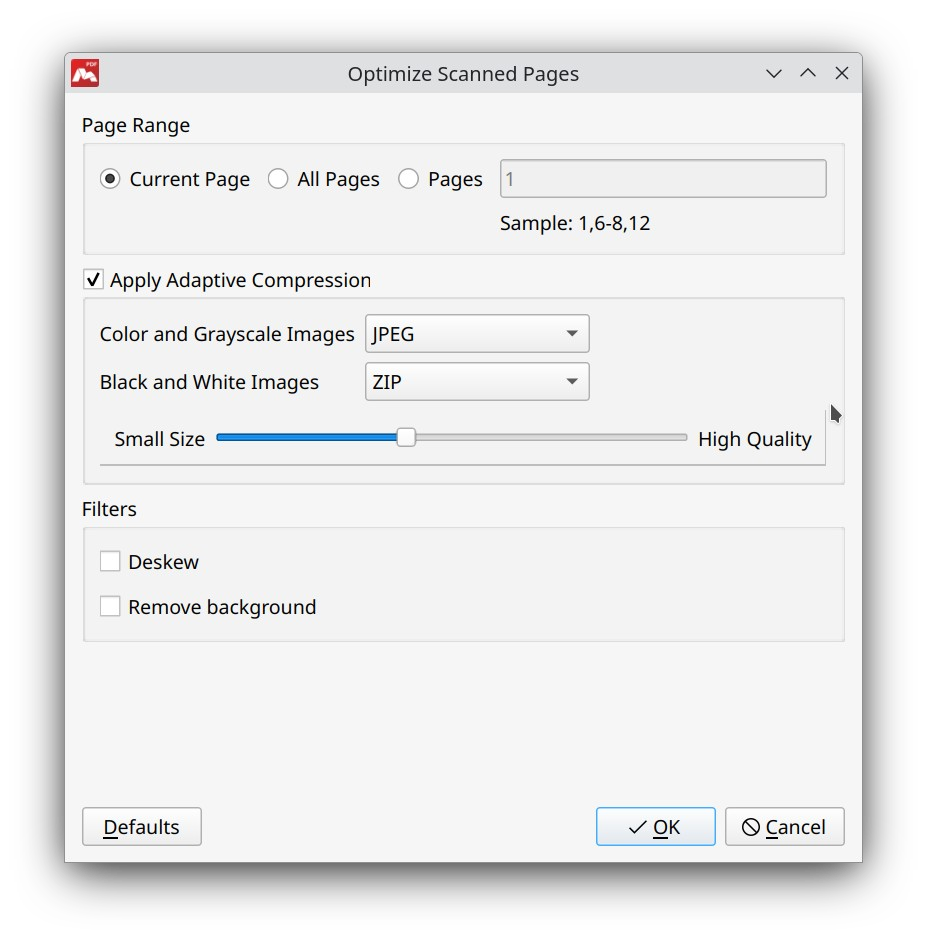 Optimize Scanned Pages in Master PDF Editor