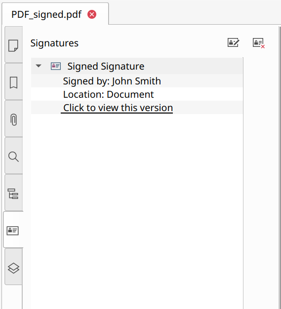 Invisible signature on Navigation Pane