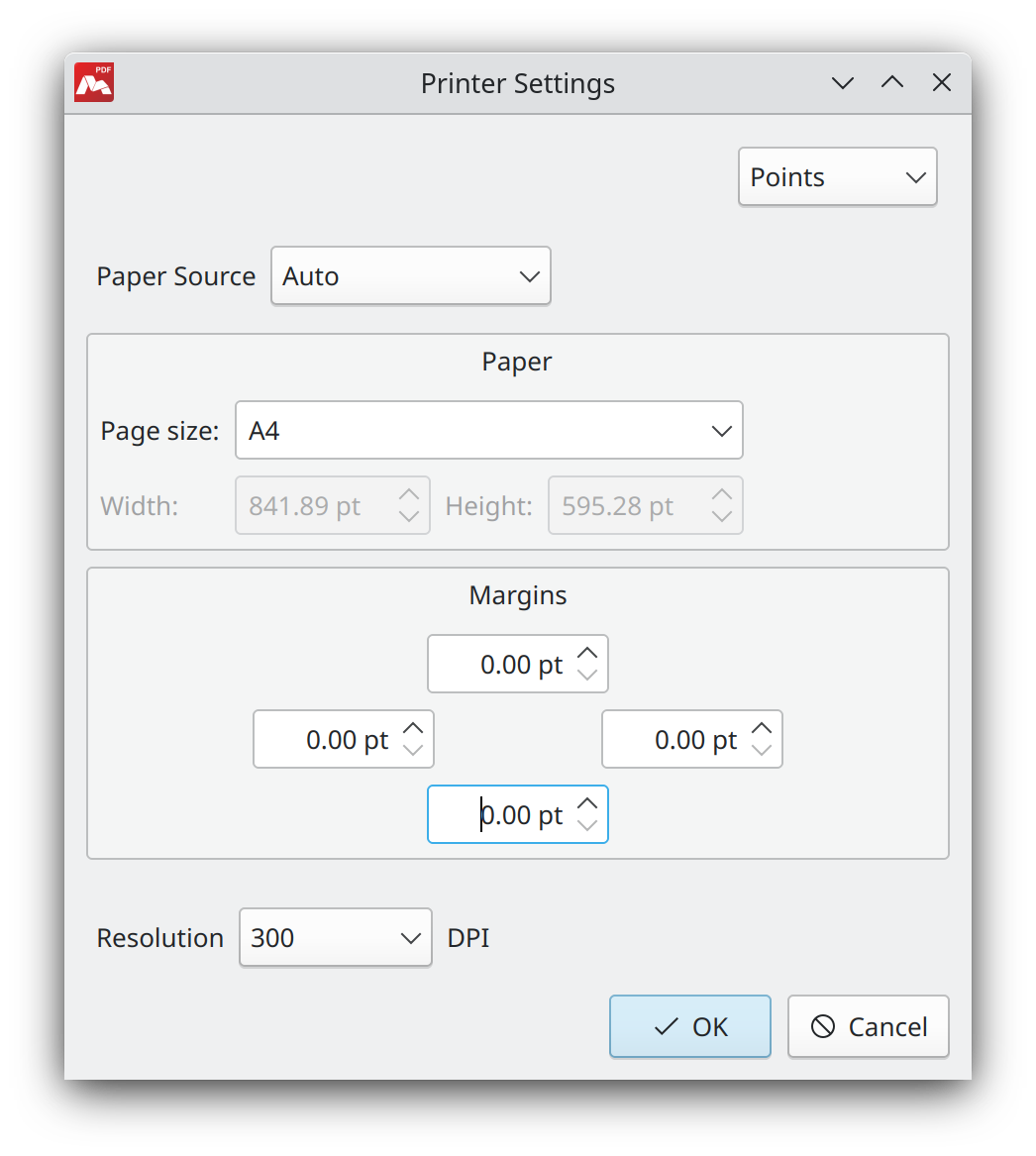Printer Settings in Master PDF Editor