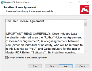 Install Master PDF Editor in Windows