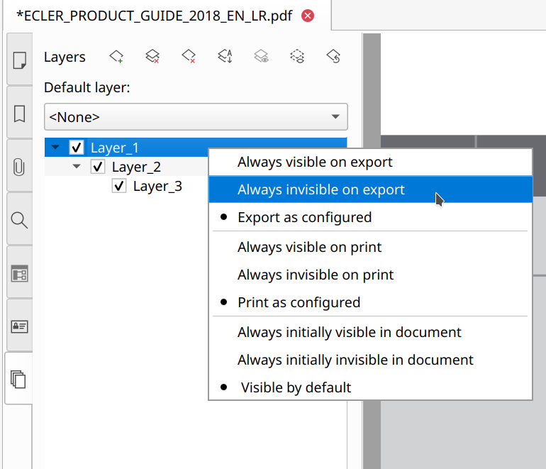 Exporting layers in Master PDF Editor