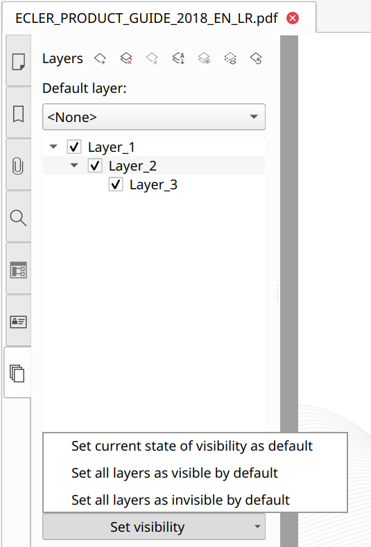 Default visibility in a specific document