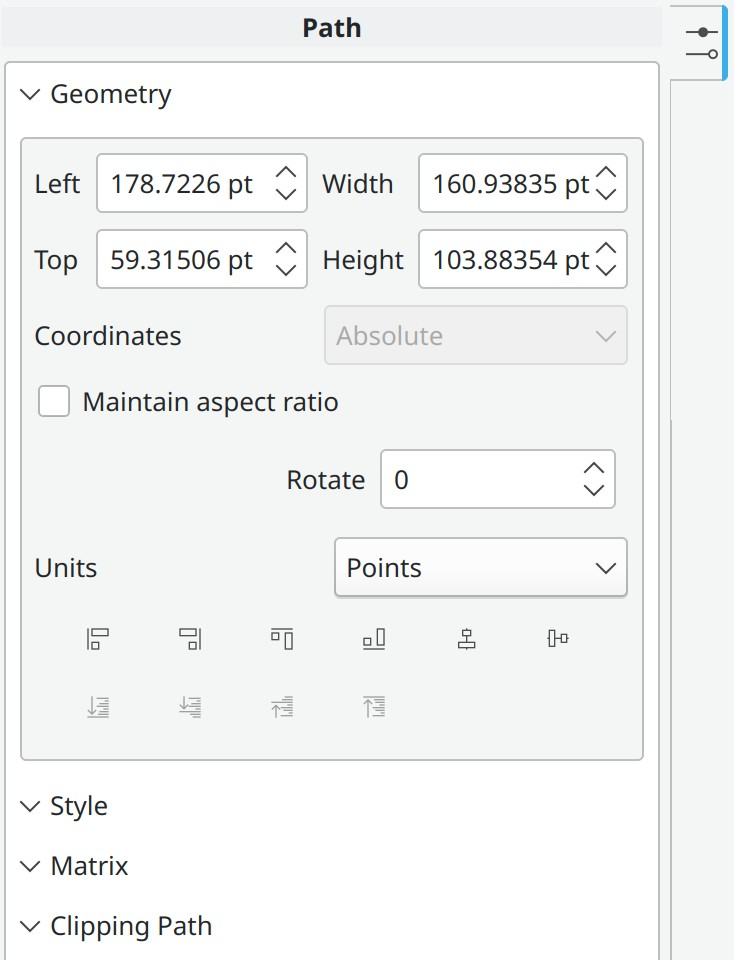 Geometry section in Object Inspector
