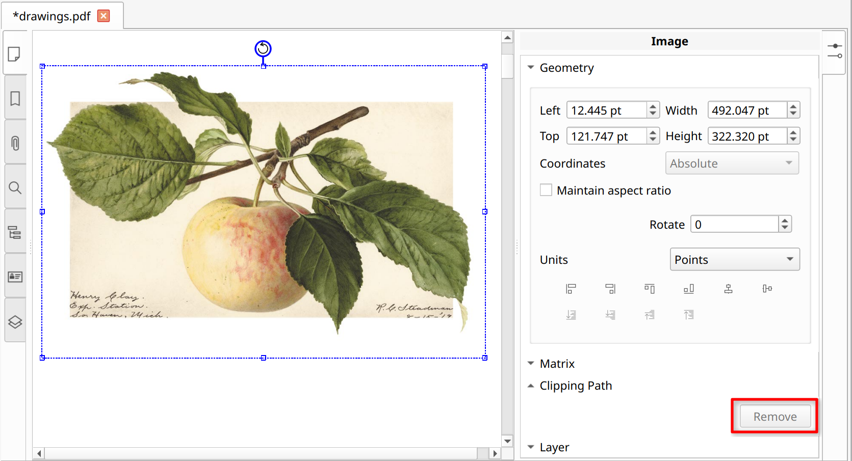 Removed clipping path