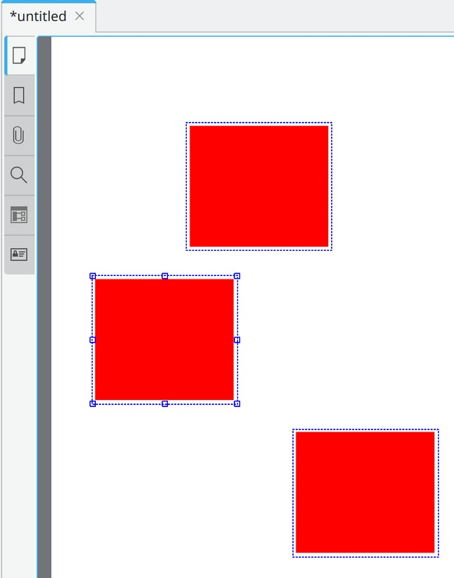Align multiple objects with one active object in Master PDF Editor