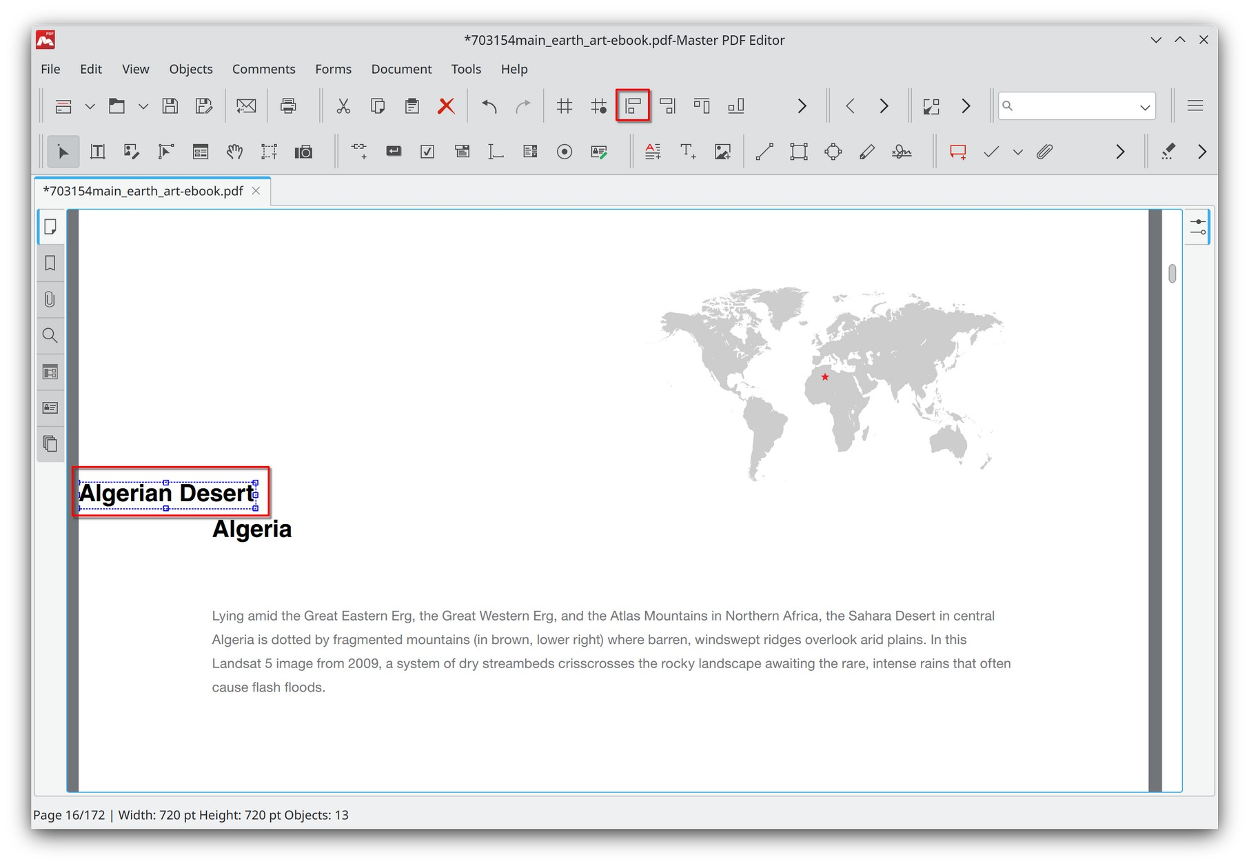 Align objects in Master PDF Editor