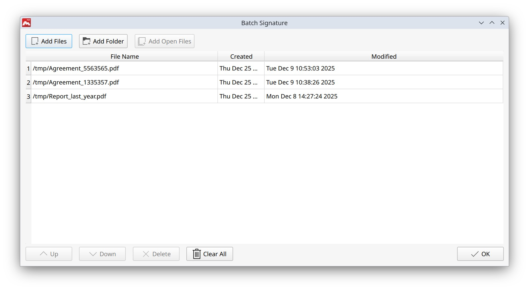Batch signature in Master PDF Editor