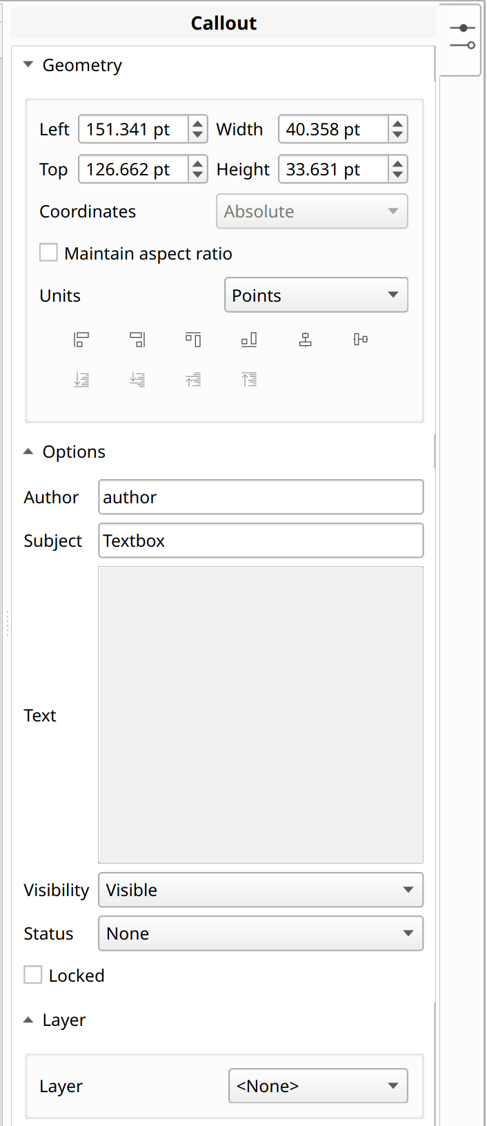 Editing callout comment in Master PDF Editor
