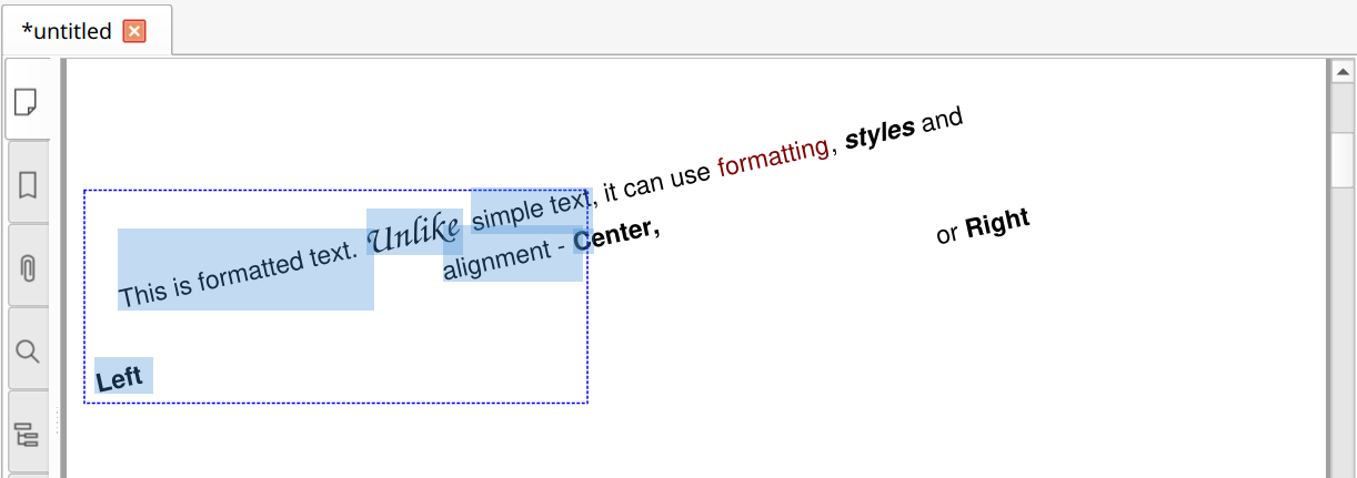 Selecting formatted text in Master PDF Editor