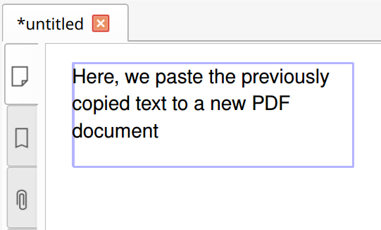 Pasting copied text in Master PDF Editor