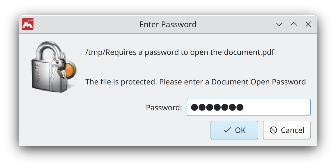 Adding a password to open the document