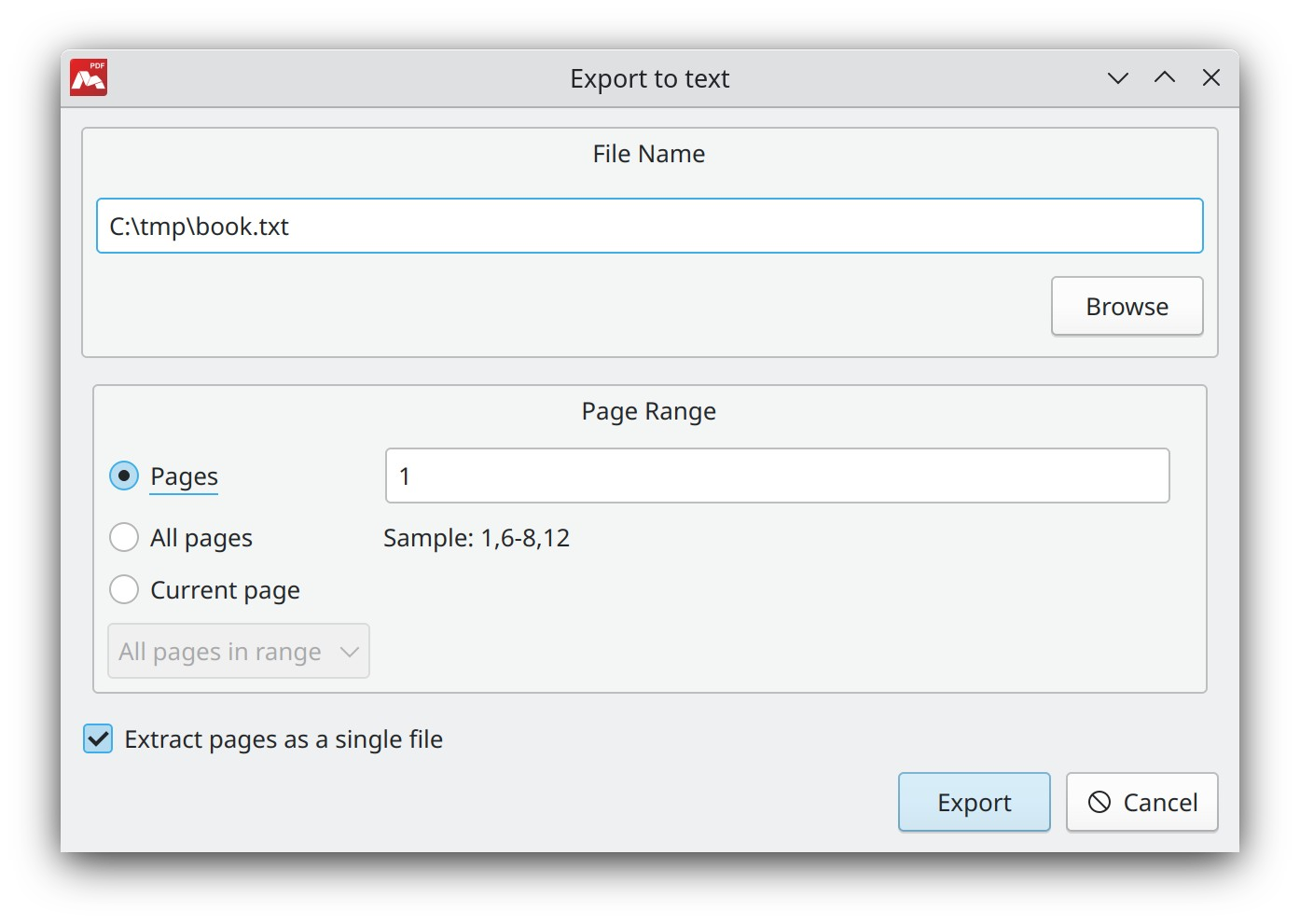 Export PDF to Text in Master PDF Editor