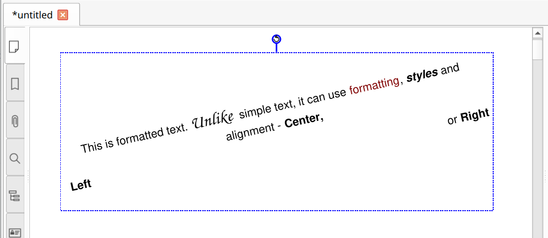 Formatted text in Master PDF Editor
