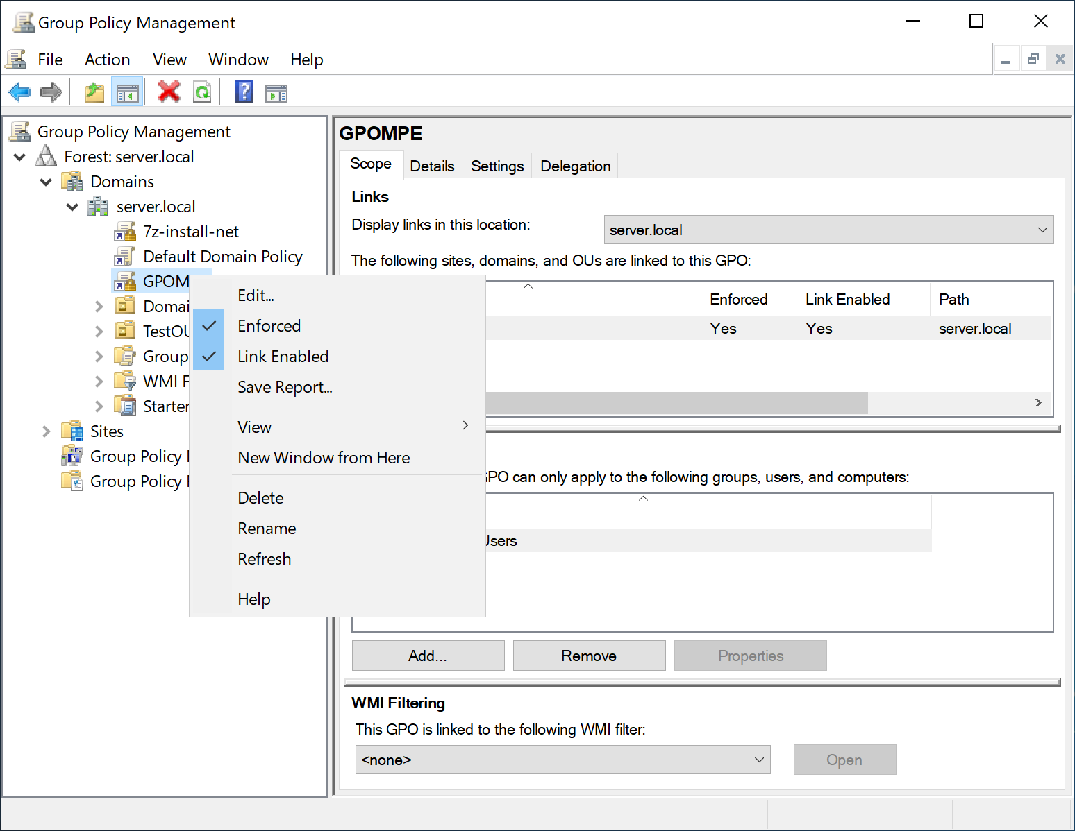 GPO for activation