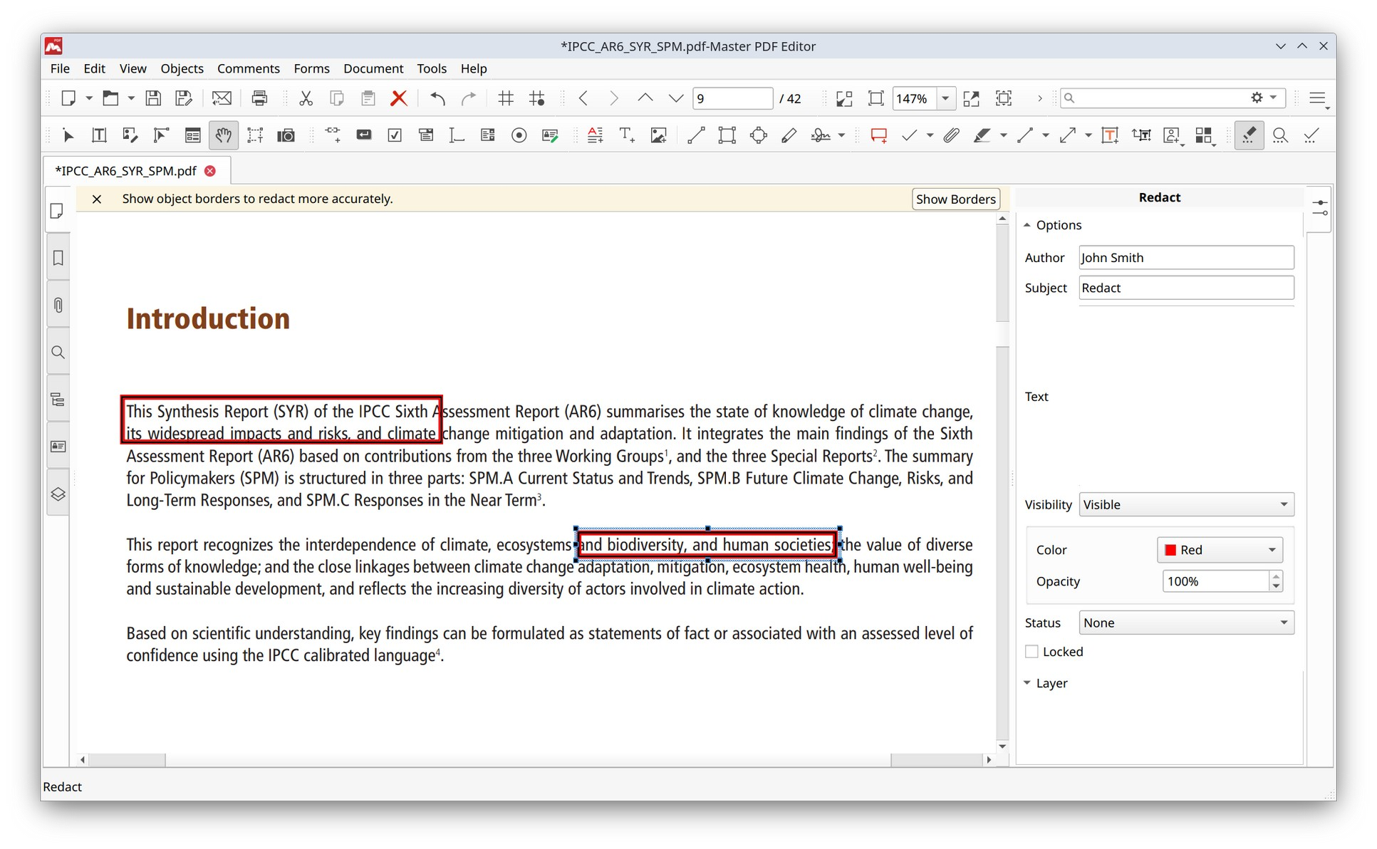 Redacting PDF Document