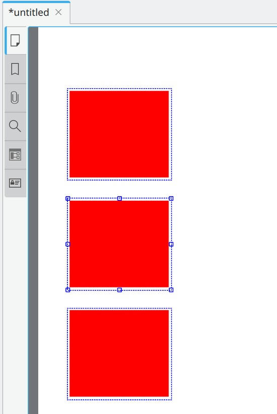 Aligned objects with no active object selected