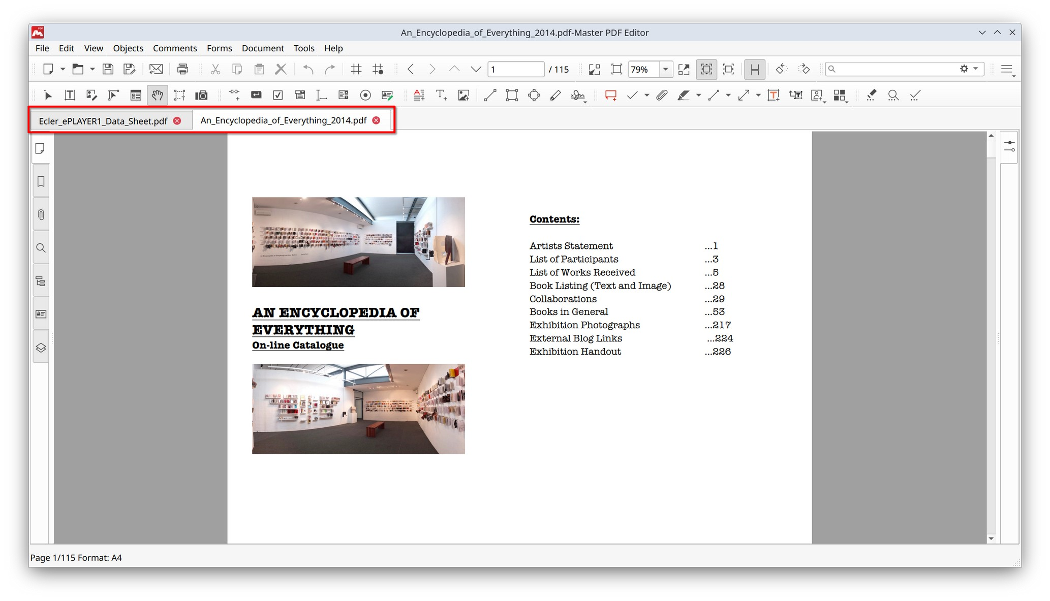 Navigation between open pages