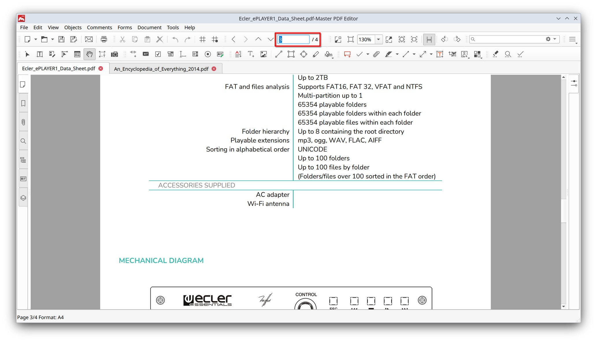 Page navigation in Master PDF Editor