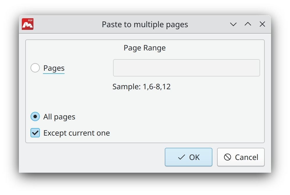 Paste objects to multiple pages in Master PDf Editor