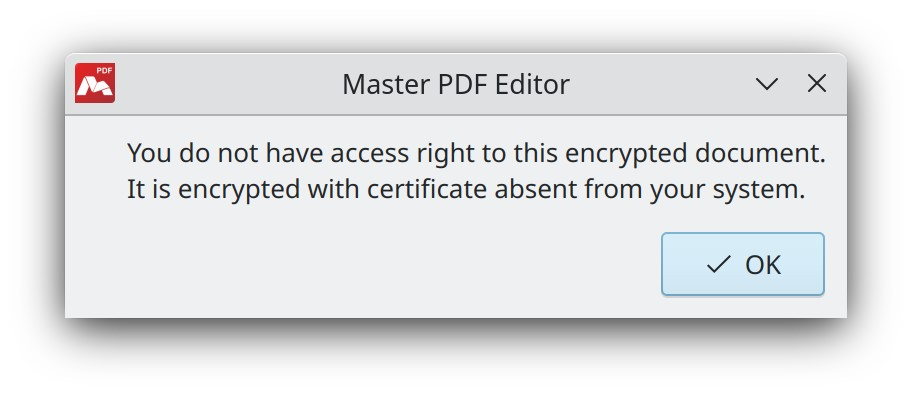 Unlock restricted operations with a password in Master PDF Editor