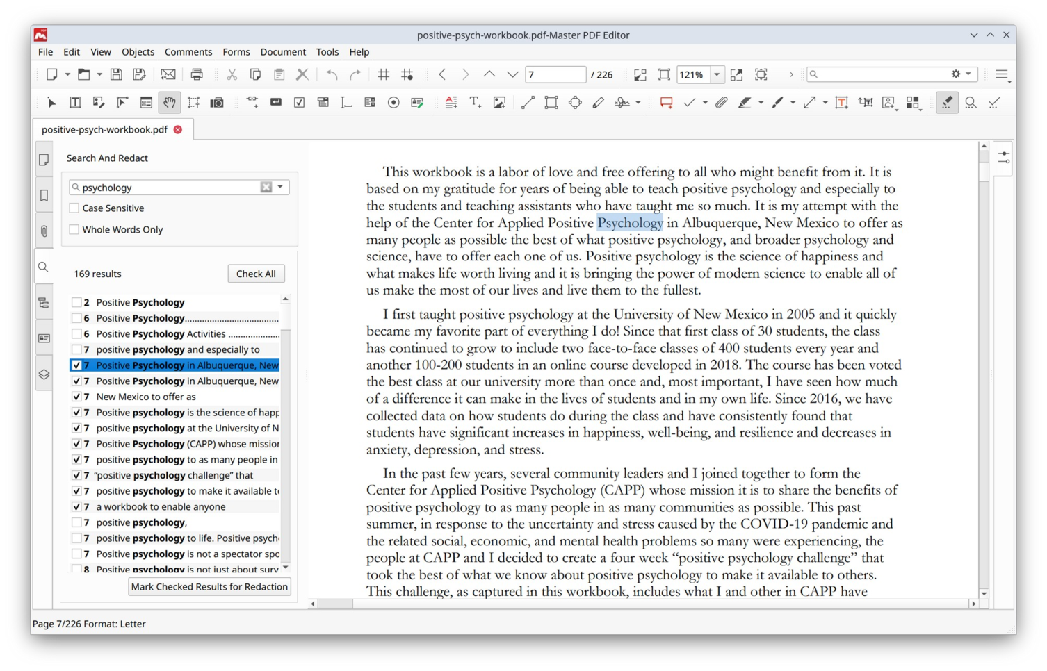 Redacting PDF by Certain Keywords