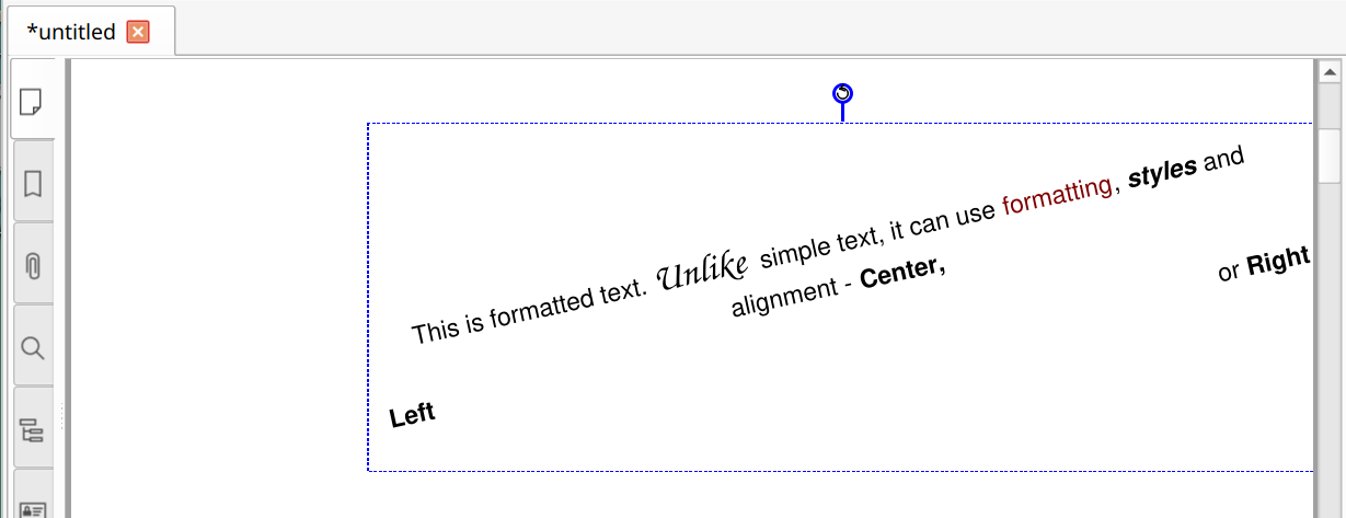 Aligning formatted text in Master PDF Editor