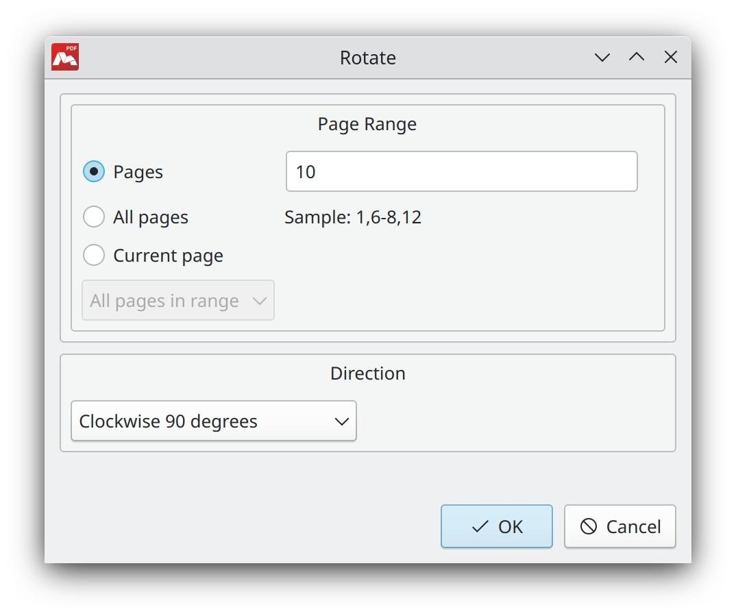 Rotating a PDF Page