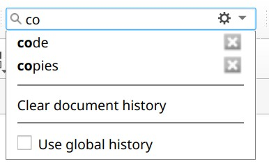 Document search history in Master PDF Editor