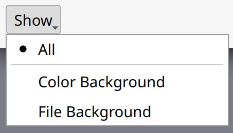 Show all backgrounds in the current document